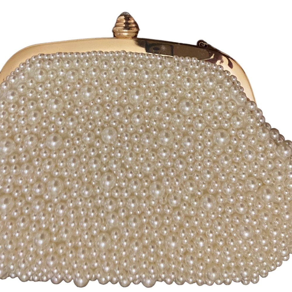 NEW Pearl Studded Clutch with Chain